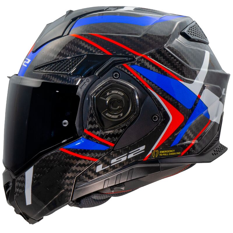 LS2 CASCO FF-901 ADVANT X CARBON FUTURE ll WHITE BLUE GLOSS
