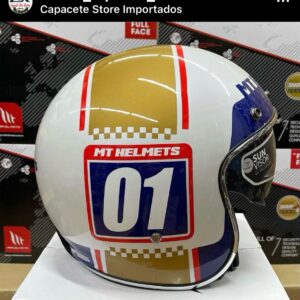 MT CASCO LE MANS 2 NUMBERPLATE  WHITE GOLD 01